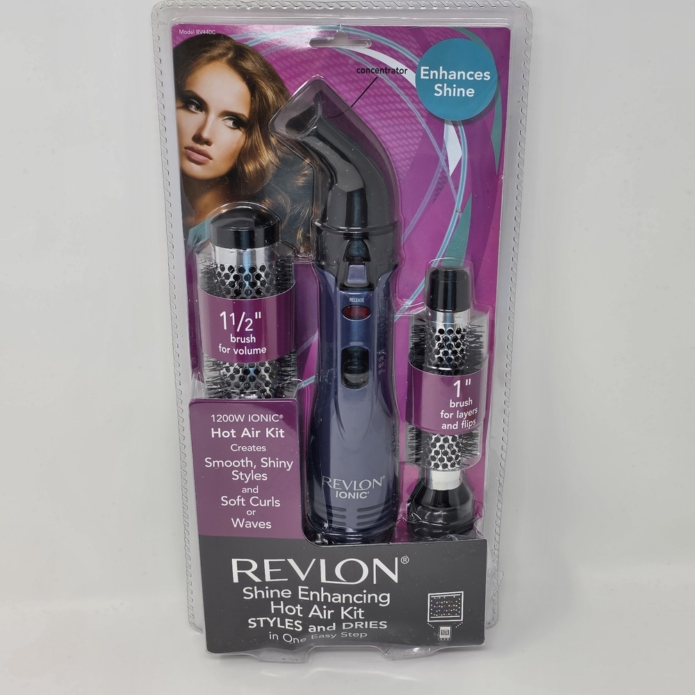 NOS 2012 Revlon Shine Enhancing 1200W Ionic Hot Air Kit ~ Model RV440C ~ Sealed!